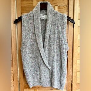 VTG Collage by Internationale Set Gray Silk Linen Angora Snap Vest Tank Top S
